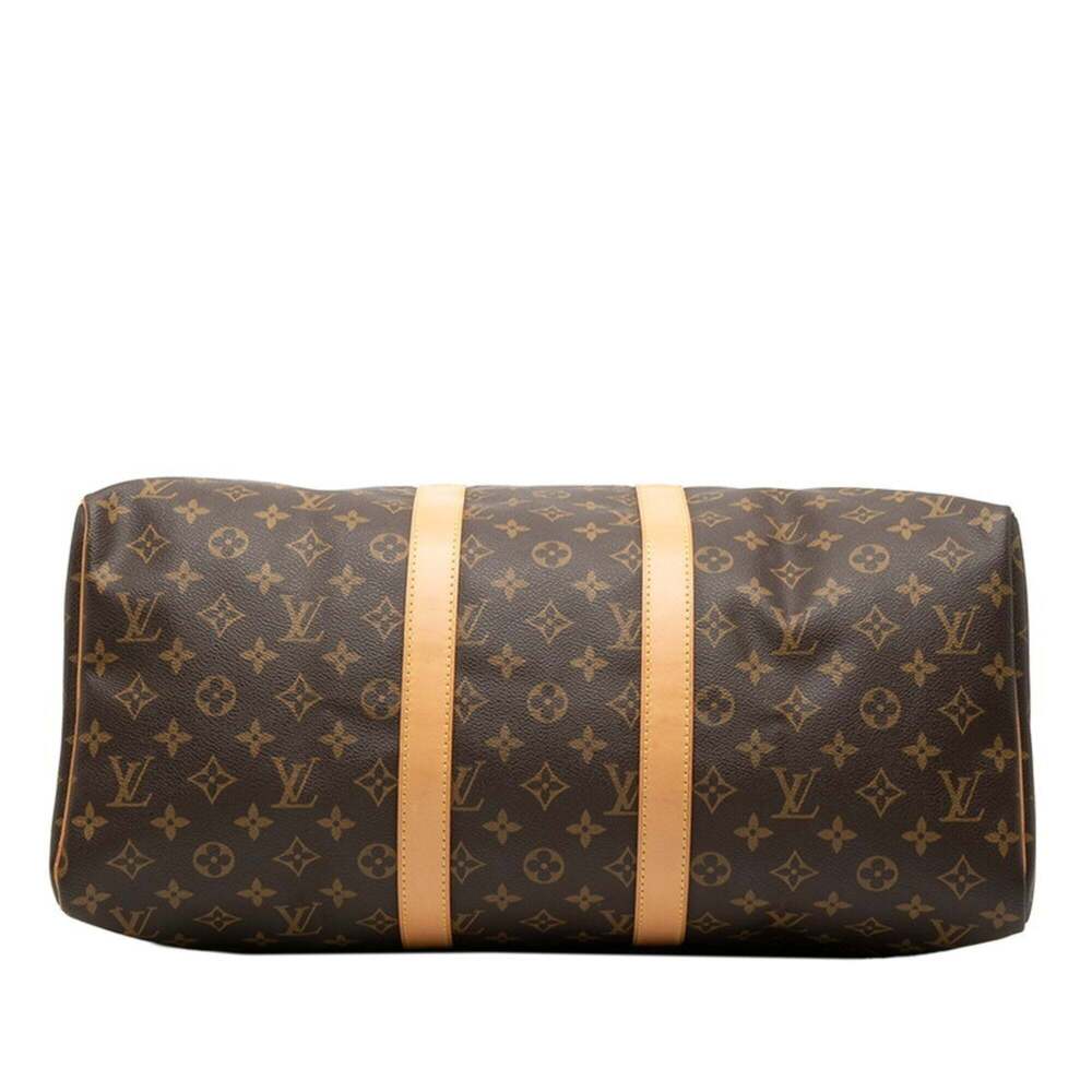 LOUIS VUITTON Brown Monogram Leather Keepall 45 Boston Bag - Picture 3 of 6